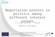 Negotiation process in politics among different interest groups