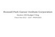 Roswell Park Cancer Institute Corporation Section 203 Budget Filing Fiscal Year  2013 –  2014 - PROPOSED