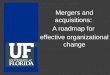 Mergers and acquisitions:  A roadmap for  effective organizational change