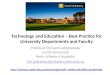 Technology and Education – Best Practice for University Departments and Faculty