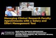 Managing Clinical Research Faculty Appointments with a Salary and Effort Management Tool