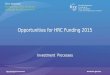 Opportunities for HRC Funding 2015