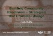 Building Community Readiness – Strategies that Promote Change
