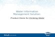Water Information  Management Solution:  Product Demo for  Drinking Water