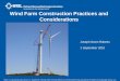 Wind Farm Construction Practices and Considerations