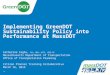 Implementing GreenDOT Sustainability Policy into Performance at MassDOT
