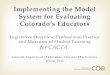 Colorado Department of Education, Educator Effectiveness  Winter 2014