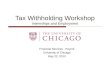 Tax Withholding Workshop  Internships and Employment