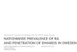 Nationwide Prevalence of  RA and Penetration of  Dmards in Sweden