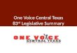 One Voice Central Texas 83 rd  Legislative Summary
