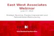 East West Associates Webinar June 27, 2014 Strategic Sourcing, Process Improvement and Rationalization/Restructuring