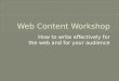 Web Content Workshop
