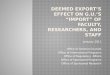 Deemed Export’s Effect on G.U.’s “import” of faculty, researchers, and staff