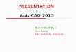 PRESENTATION  on      AutoCAD 2013