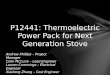 P12441: Thermoelectric  Power  Pack for Next Generation Stove