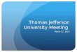 Thomas Jefferson University Meeting