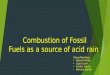 Combustion of Fossil Fuels as a source of acid rain