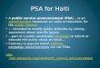 PSA for Haiti