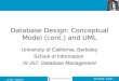Database Design: Conceptual Model (cont.) and UML