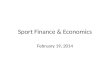 Sport Finance & Economics