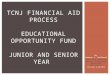 TCNJ Financial Aid Process educational opportunity fund JUNIOR AND SENIOR YEAR