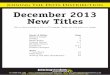 December 2013 New Titles