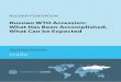 Russian WTO Accession: What Has Been Accomplished, What Can be Expected