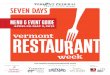 2013 Vermont Restaurant Week Menu & Event Guide