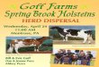 Goff Farms, Spring Brook Holsteins Herd Dispersal