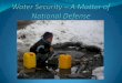 Water security – a matter of national defence
