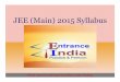 Jee main syllabus by entranceindia