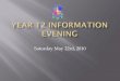 Yr 12 Parent Information Evening Presentation