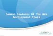 Common features of the web development tools