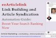ezArticlelink Link Building and Article Syndication Automation Guide