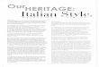 Our heritage: Italian Style