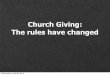 Church Giving - The rules have changed
