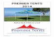 2014 Premier Tents Price List