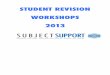 Subject Support Online Student Revision Workshops