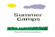 Summer Camps 2014 Parent Information