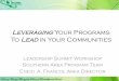 Leveraging Your Programs to lead in your Communities