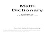 Dictionary math