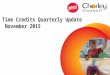 Chorley Time Credits Update Jan 2016