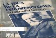 HUSSERL; EDMUND; La Idea de La Fenomenología