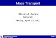 Lecture 14 on Mass Transport