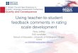 Using teacher-to-student feedback comments in rating scale development