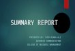 Summary Report Presentation