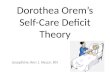 Orem's self-care theory BY: Josephine Necor