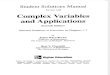 Solution Manual of Complex Variable and Application 7th