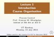 Process Control lecture - 1