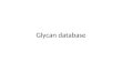 Glycan database. Database of molecules Two models (of vocabularies) – Proteins / Nucleic Acids Residues (+ modifications) Genbank / Swissprot – Compounds